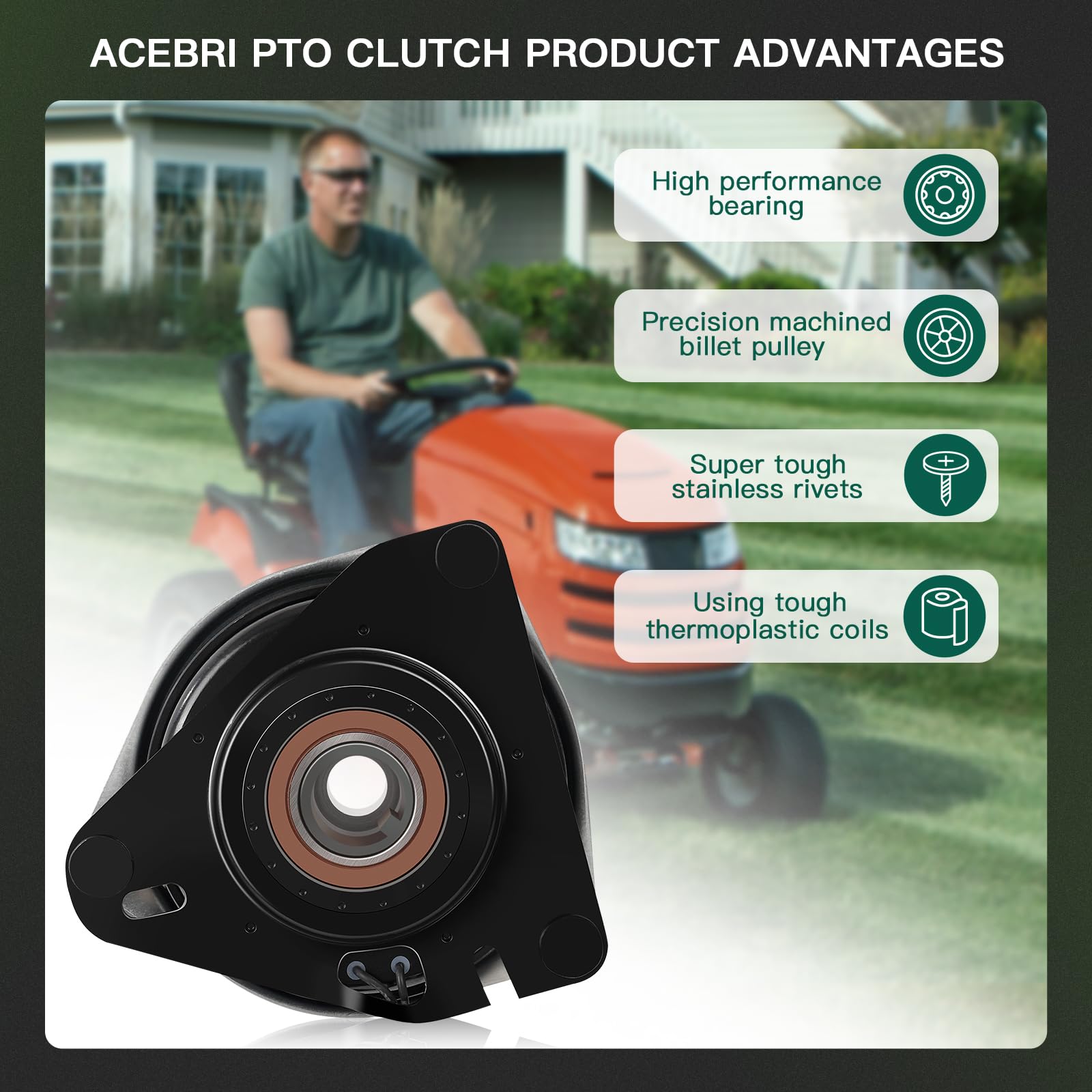 Amazon.com : ACEBRI 02002160 PTO Clutch Replacement for MTD
